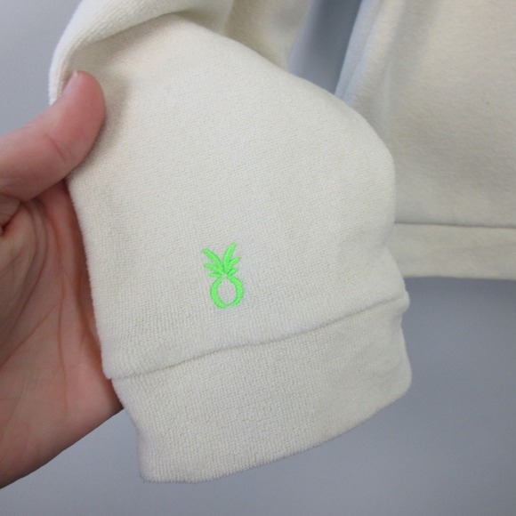 Dudley Stephens Sweatshirt Fleece Pullover Women M Ivory Tuckernuck Lounge 242 - Picture 3 of 11